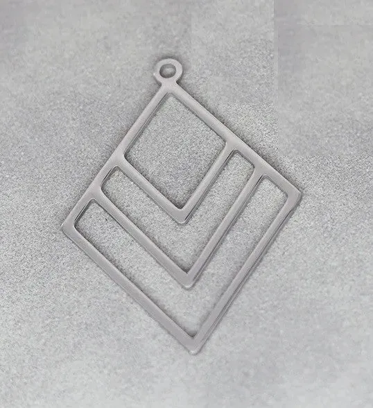Bijounique 3-laags open ruit hanger per stuk metaal