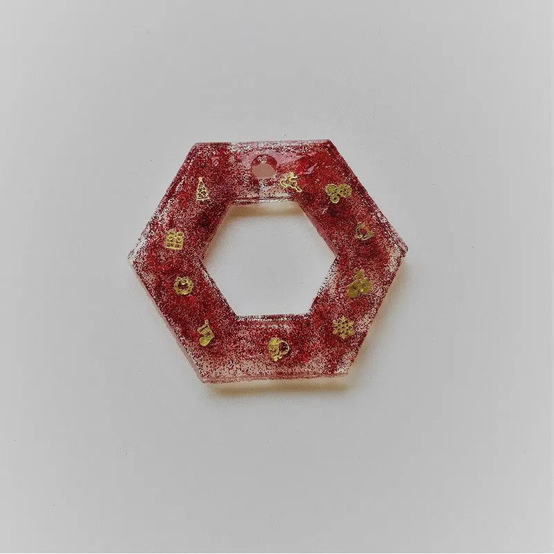 Bijounique 83A Hexagram open siliconen gietmal 70 mm