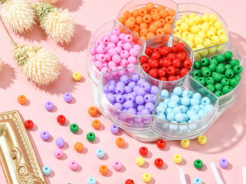 La Petite Epicerie Kralenbox 490 ronde kralen 6 mm 7 kleuren