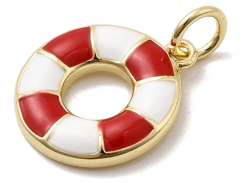 La Petite Epicerie Boei bedel rood verguld 15x13 mm
