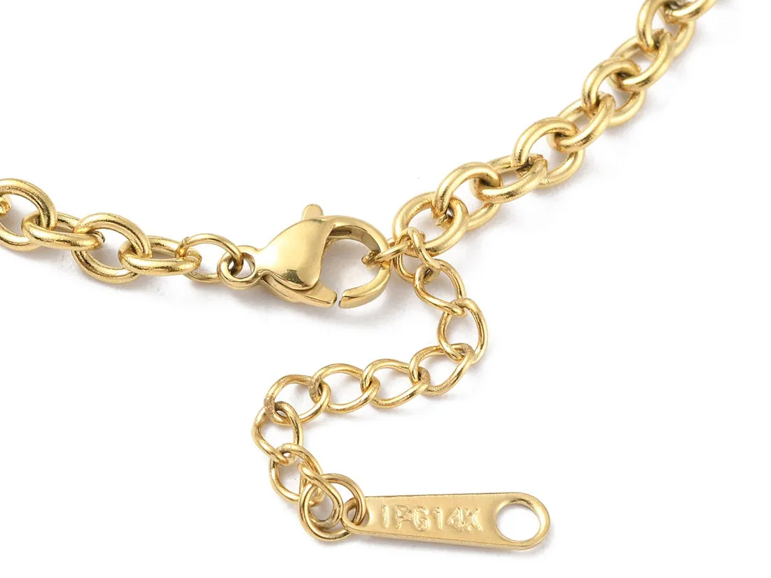 La Petite Epicerie armband kabelketting 16,5 cm goud rvs