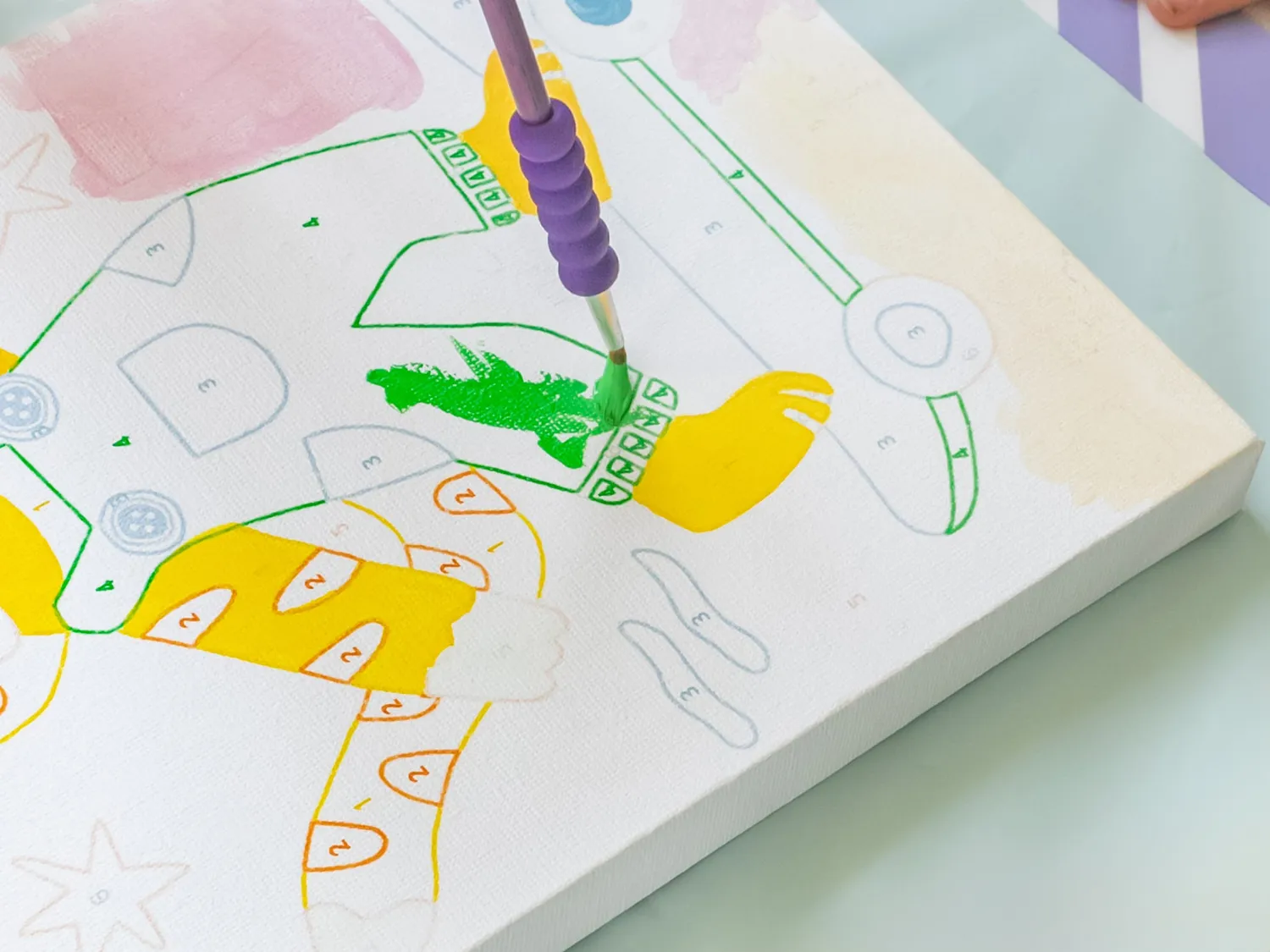 Petit Pinceau Kids Titi Skate schilderen op nummer canvas