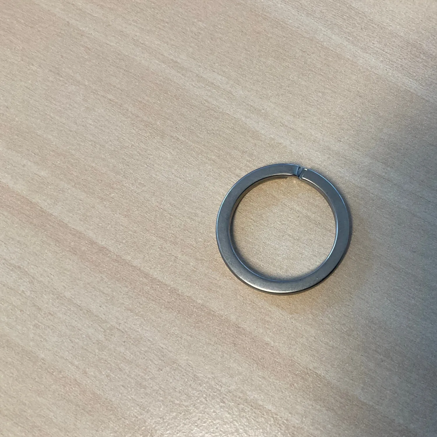 Leather House sleutelring geborsteld zilver per stuk Italy