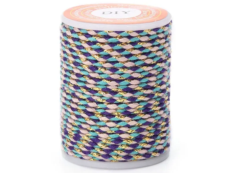 La Petite Epicerie katoenkoord gevlochten 4 m blauw-roze-goud