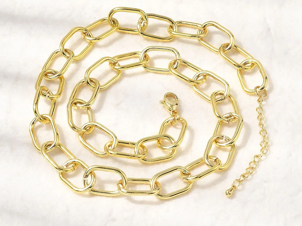 La Petite Epicerie Ketting 44 cm Kabelketting Goud Verguld