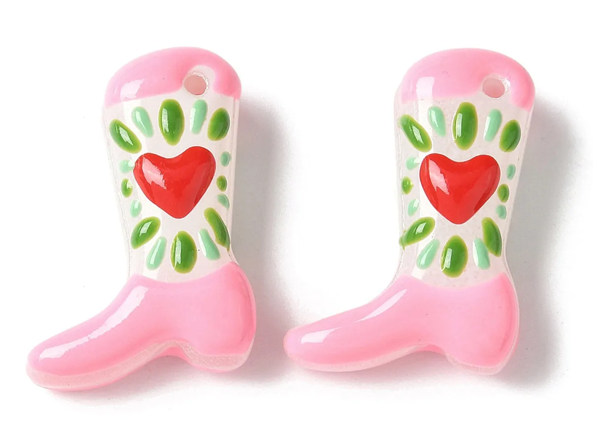 La Petite Epicerie bottine roze glazen bedel per stuk