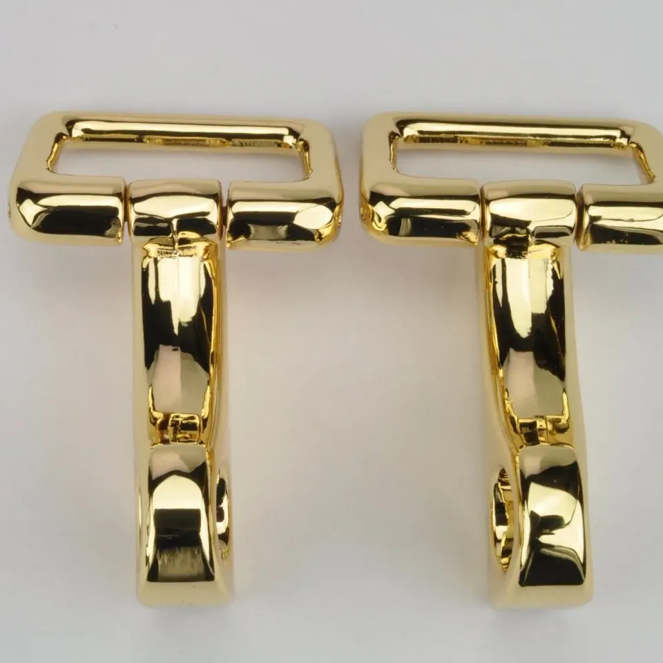 Leather House Souffléhaak Gold met extra oog 43mm tasbeslag