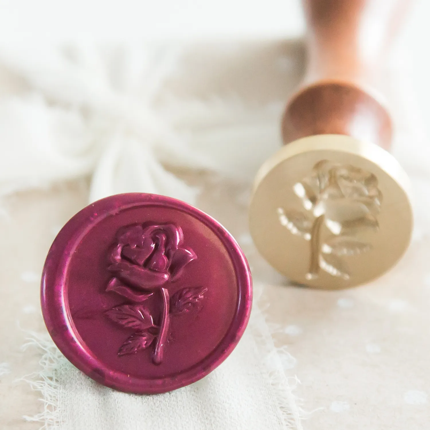 Jessy at Sea 3D Rose waxstempel 25 mm roos