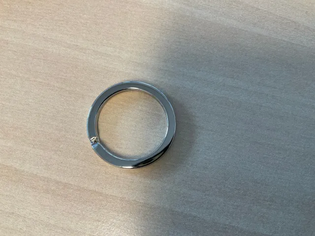 Leather House sleutelring metaal zilver per stuk nikkel