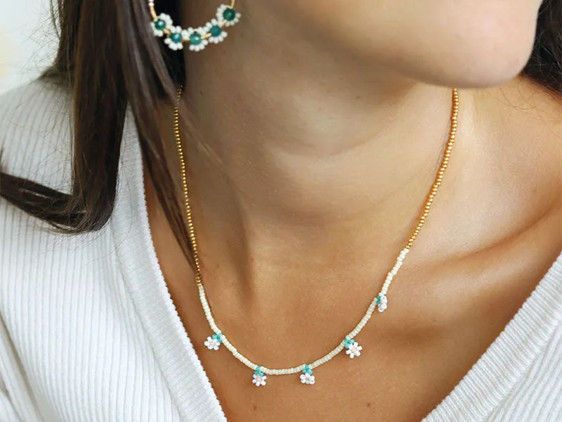 La Petite Epicerie MKMI Mes bijoux en perles de rocailles sieraden set groen