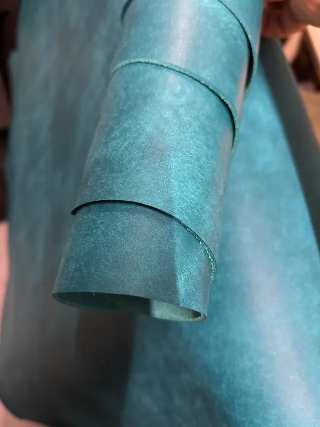 Leather House Pueblo Skinny 1.4mm leer turquoise plantaardig