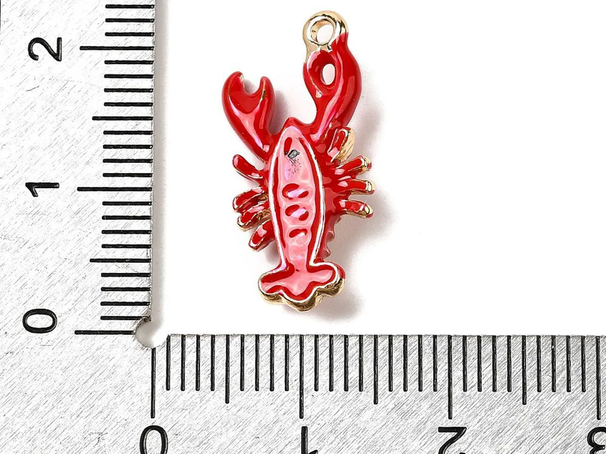 La Petite Epicerie bedel kreeft rood goud 2,1 cm per stuk