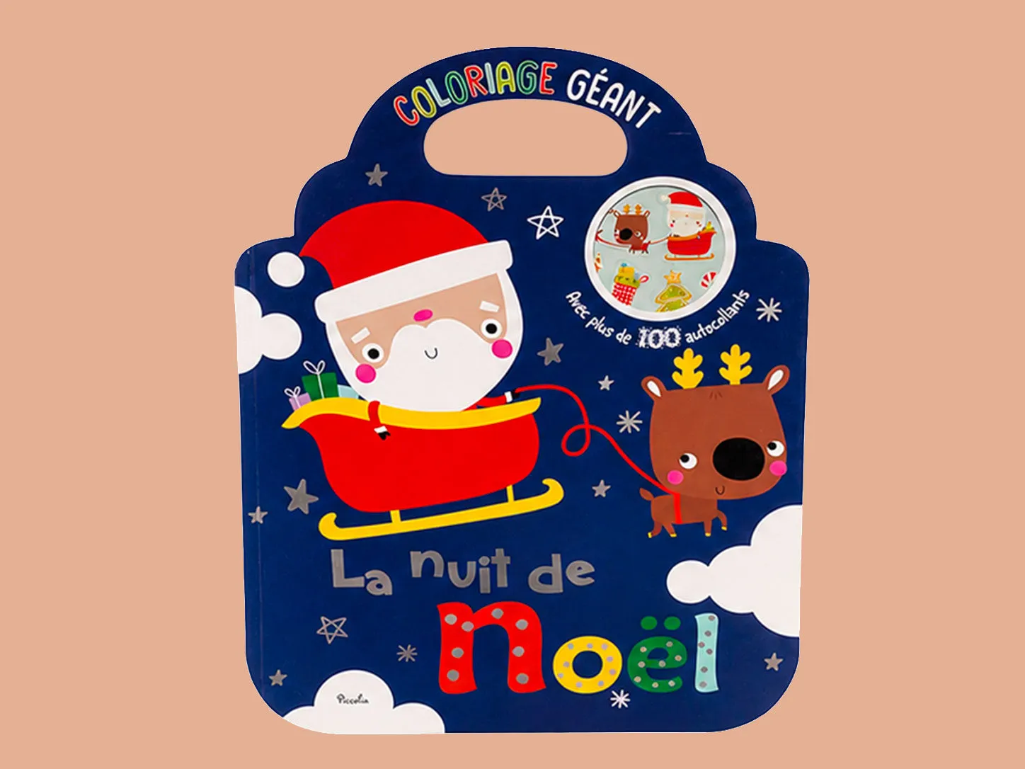 La Petite Epicerie La nuit de Noël reuzenkleurplaat kerst 100 stickers
