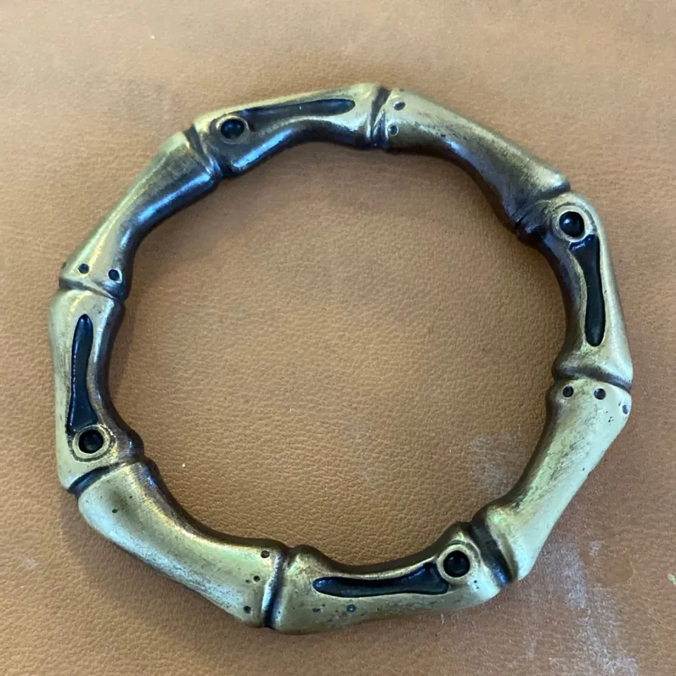 Leather House bamboe metalen ring 7 cm per stuk