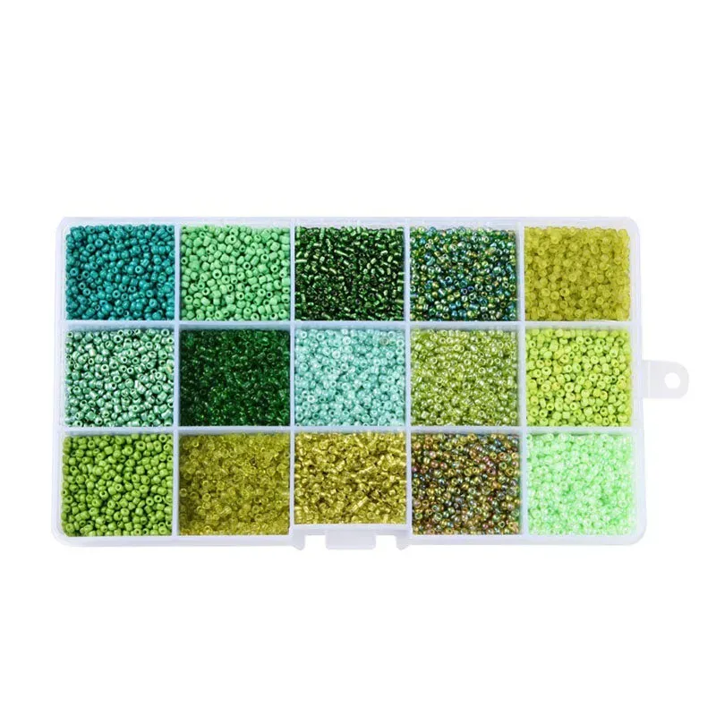 La Petite Epicerie rocailles kralen groen 2,5 mm doos 15 tinten