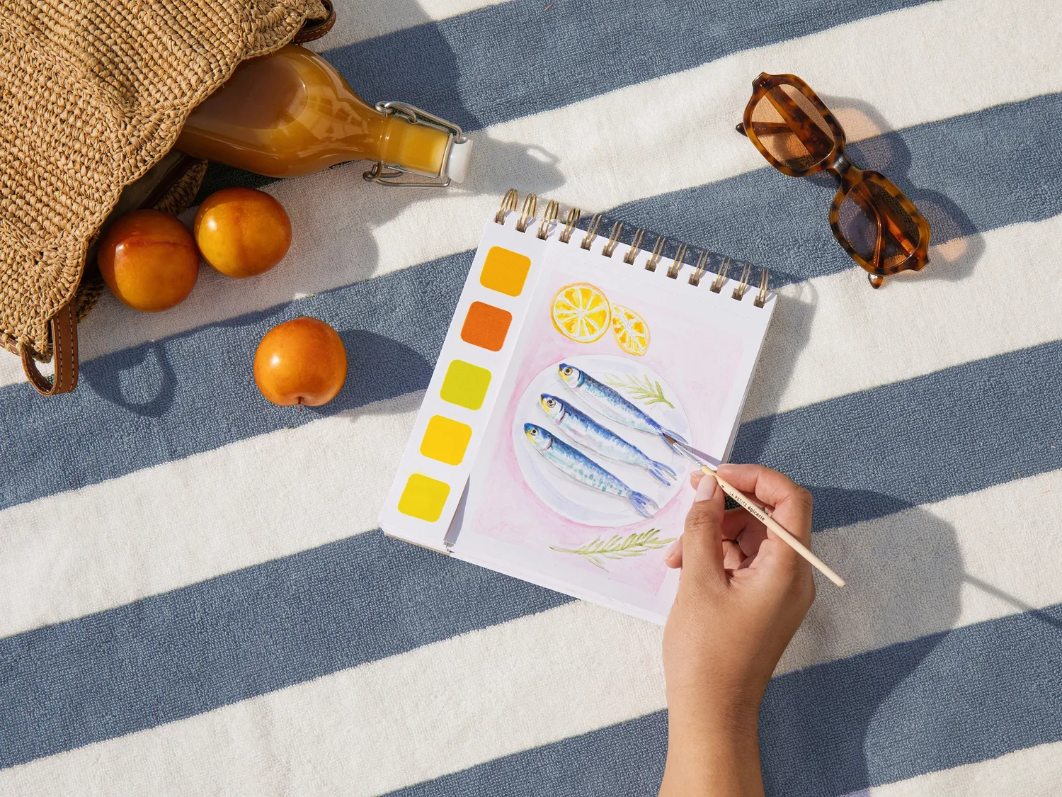 La Petite Epicerie Travel Book Méditerranée aquarelboek 20 kaarten 50 kleuren
