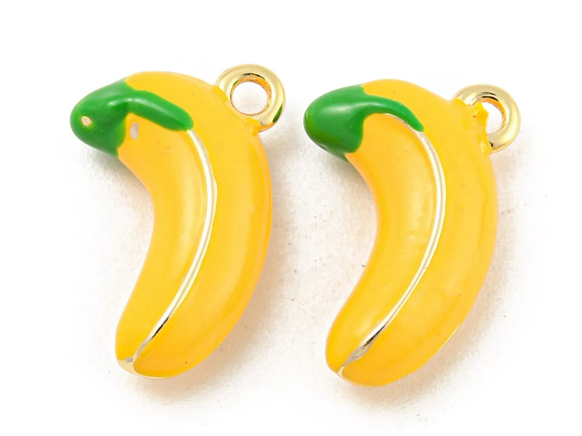 La Petite Epicerie banaan bedel goud emaille per stuk
