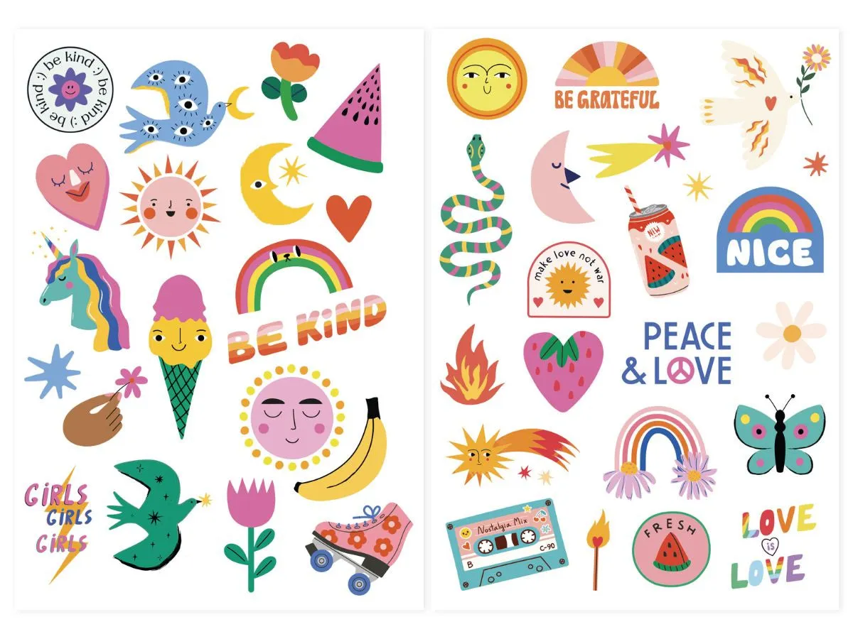 La Petite Epicerie California Dream plaktattoos 40 stuks neonroze