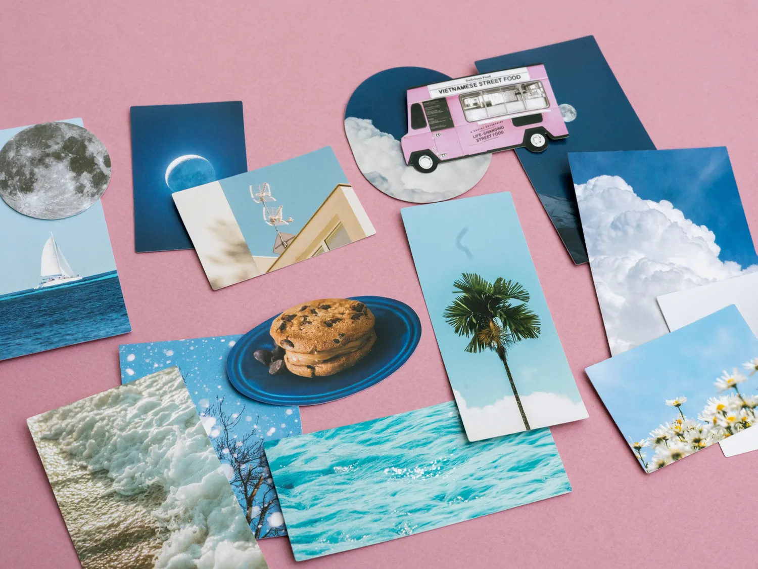 La Petite Epicerie vakantie stickers blauw 15 stuks flakes