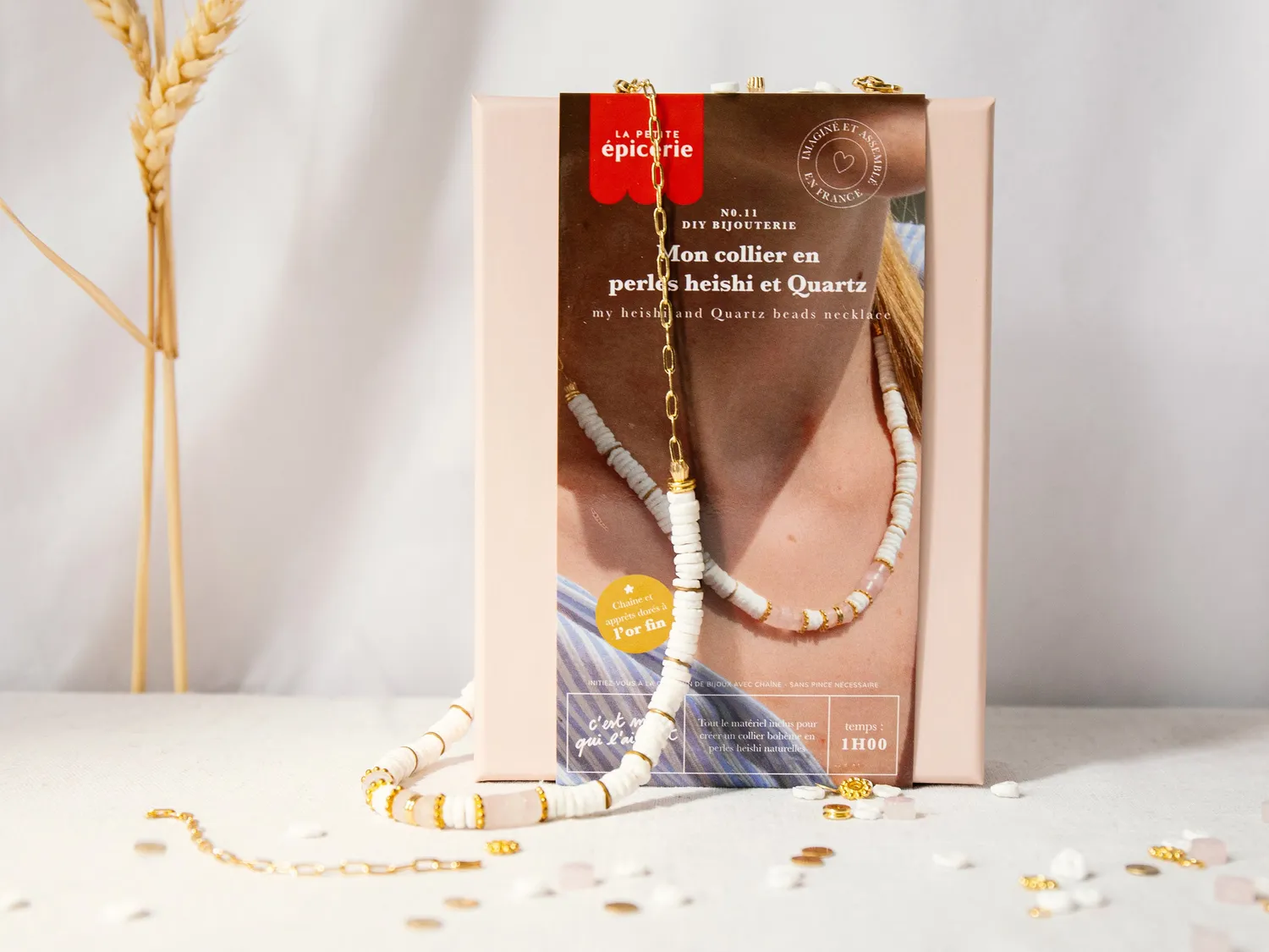 La Petite Epicerie DIY Bijouterie n11 ketting pakket heishi kwarts