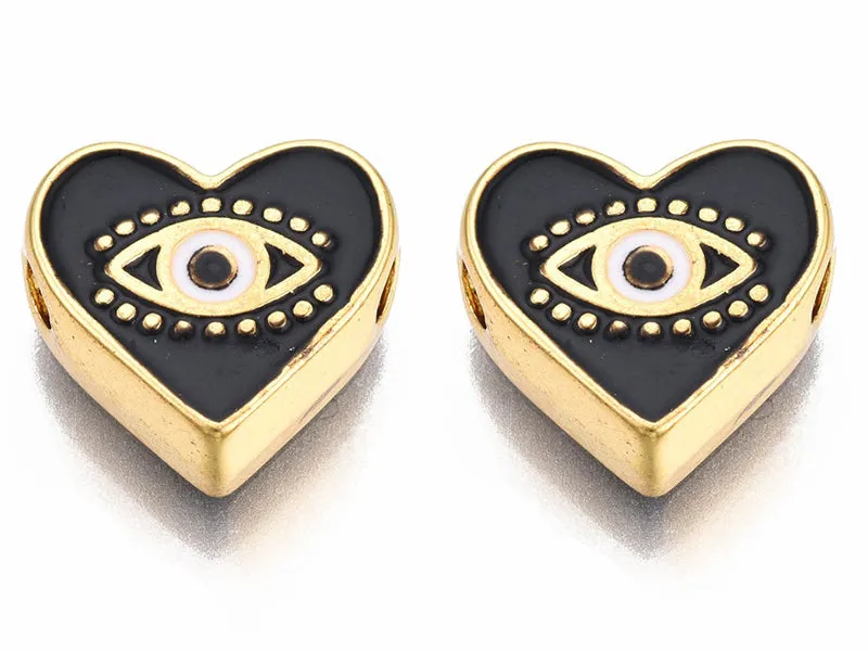 La Petite Epicerie bedel hart oog zwart 11 mm emaille