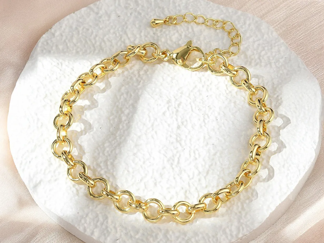 La Petite Epicerie schakelarmband rond 19,3 cm goud
