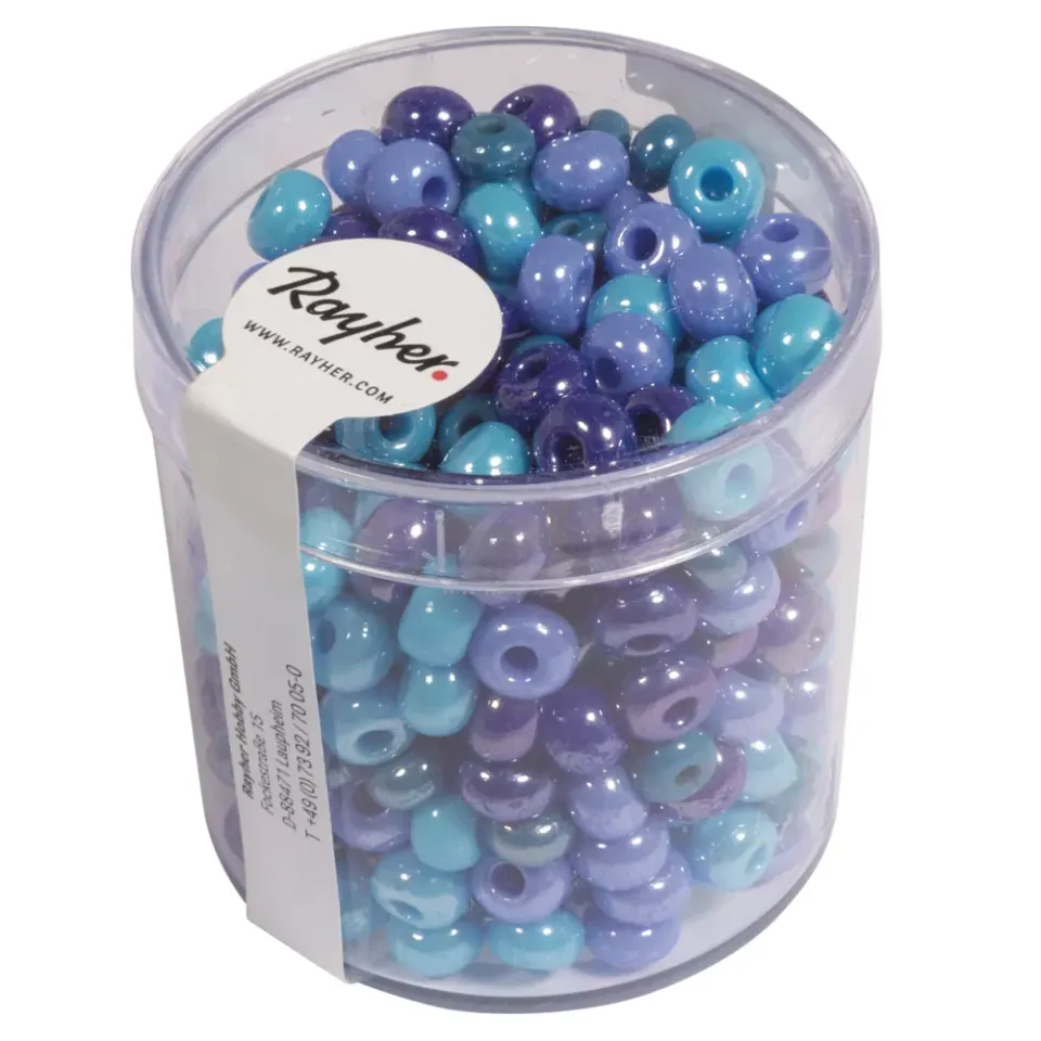LTC-Leiden glaskralen 5,4mm 55 gram lila mix opaak