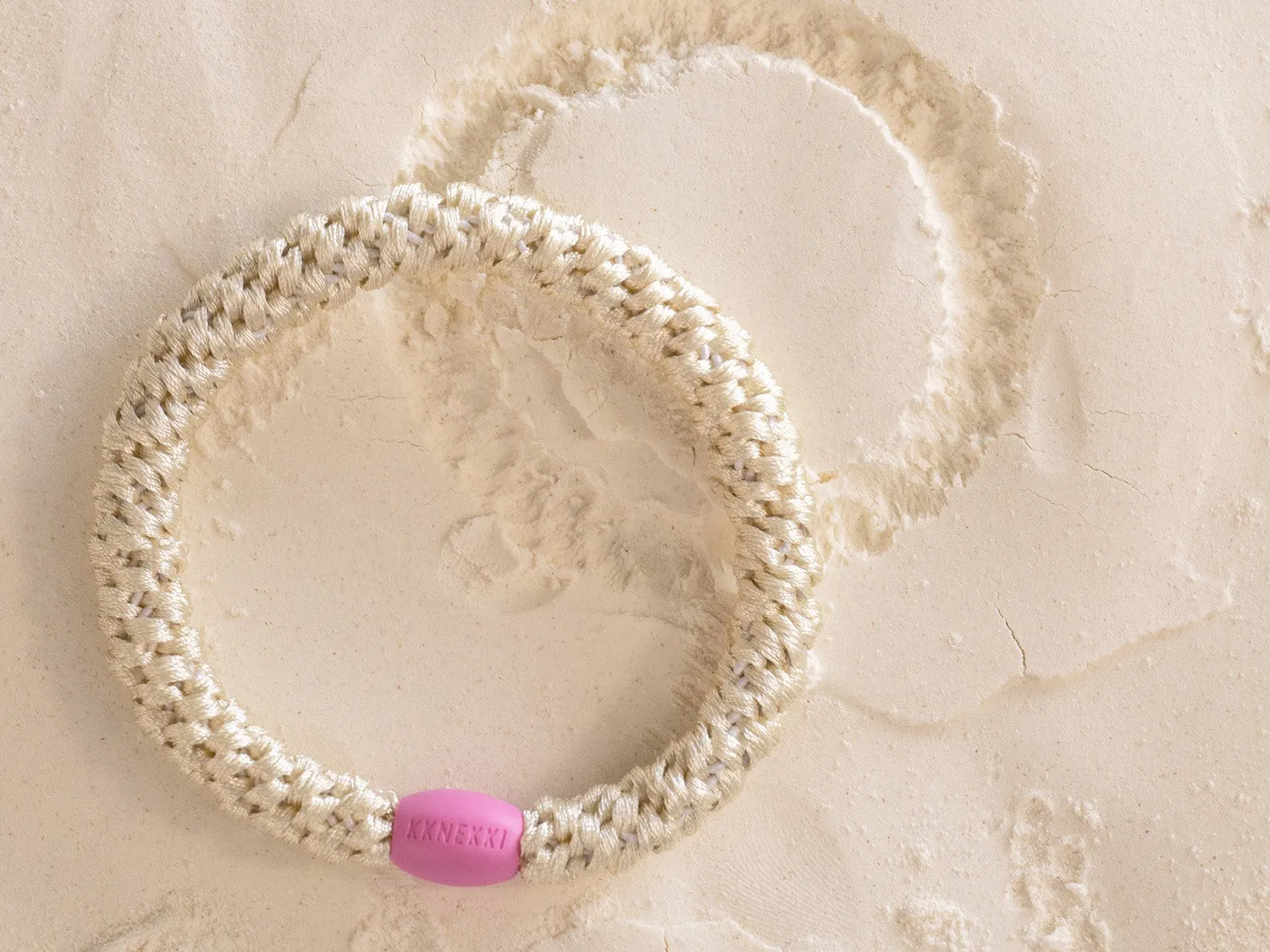 La Petite Epicerie Kknekki haarelastiek rose-beige gevlochten