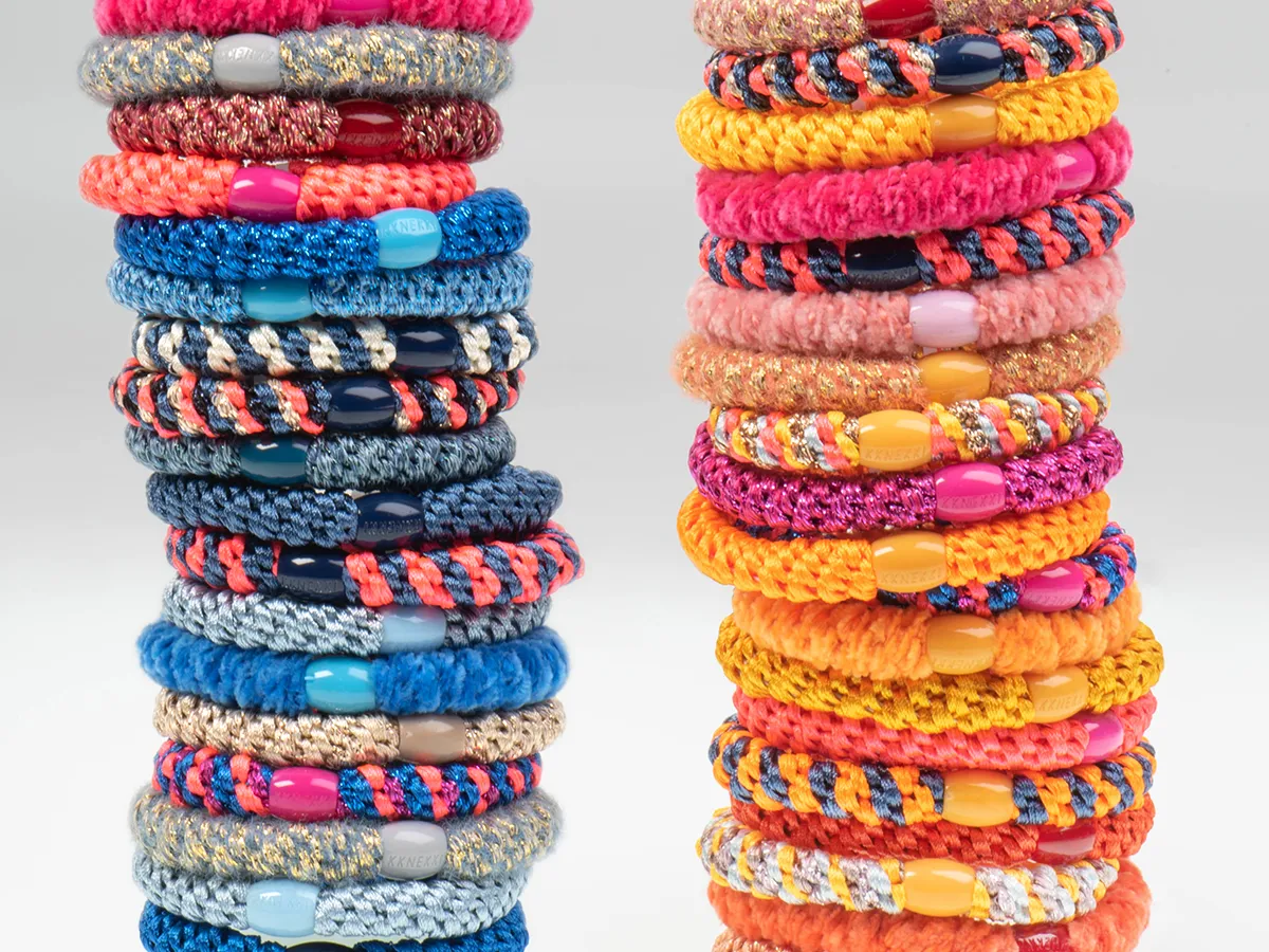Kknekki Mix Pétrole Pailleté haarelastiek blauw