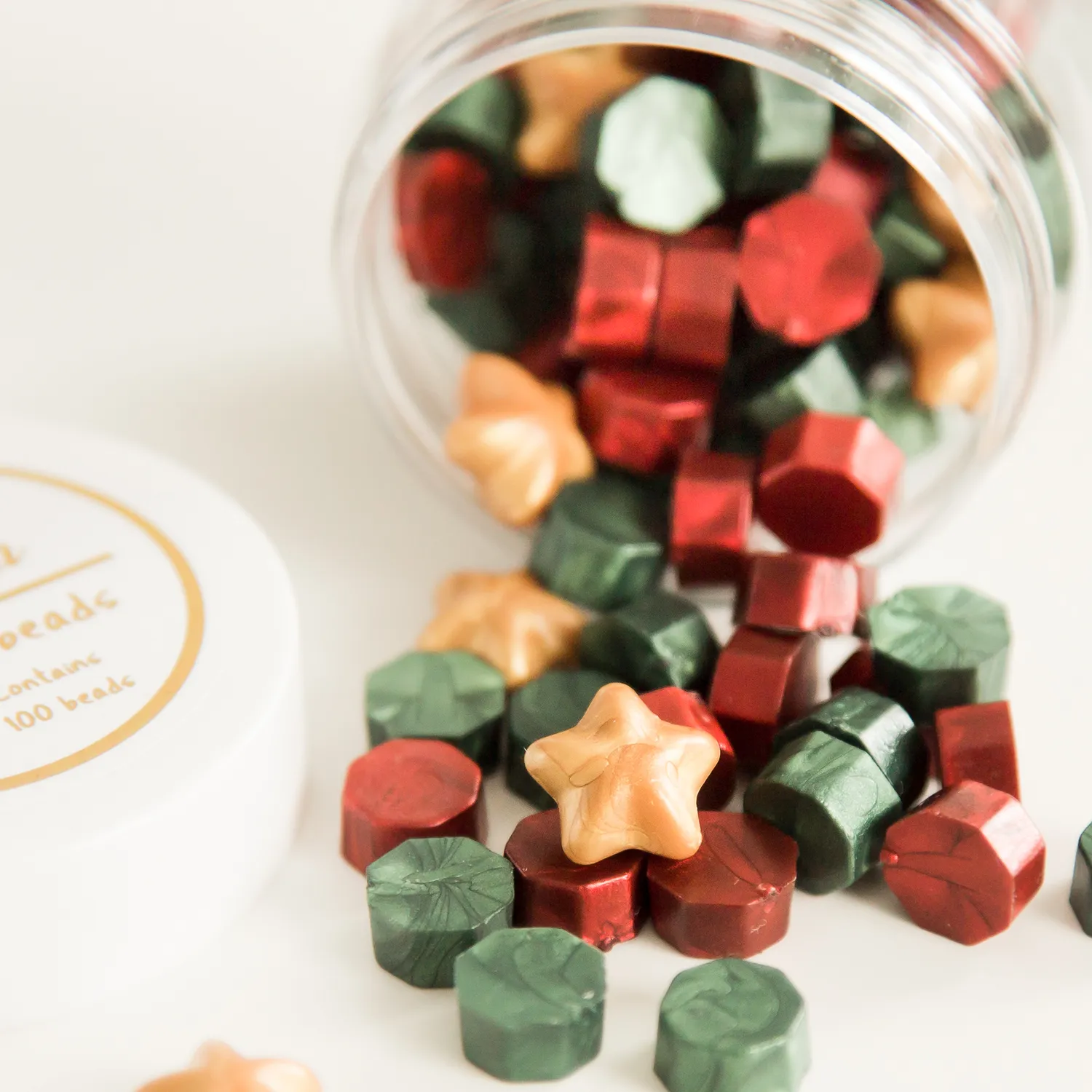 Jessy at Sea Christmas Beads zegellak mix 100 stuks