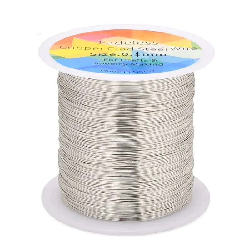 Bijounique buigbaar metaaldraad rond 100 m 0,4 mm zilver
