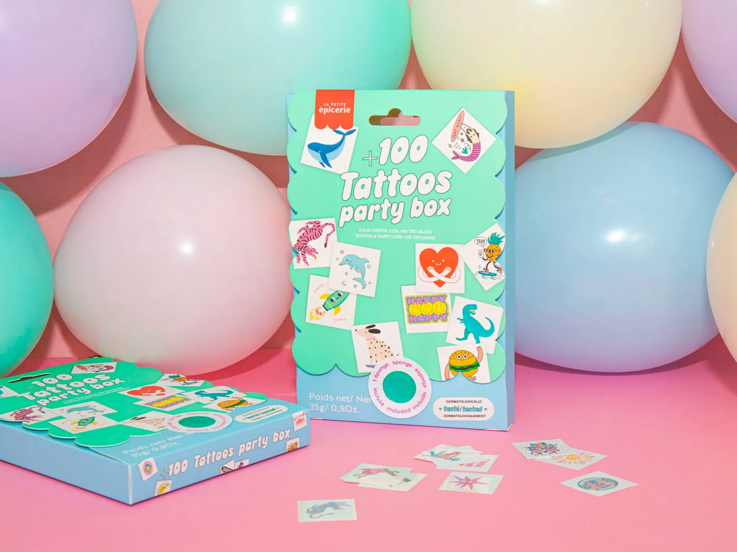 La Petite Epicerie Party Box tattoos 100 stuks kind
