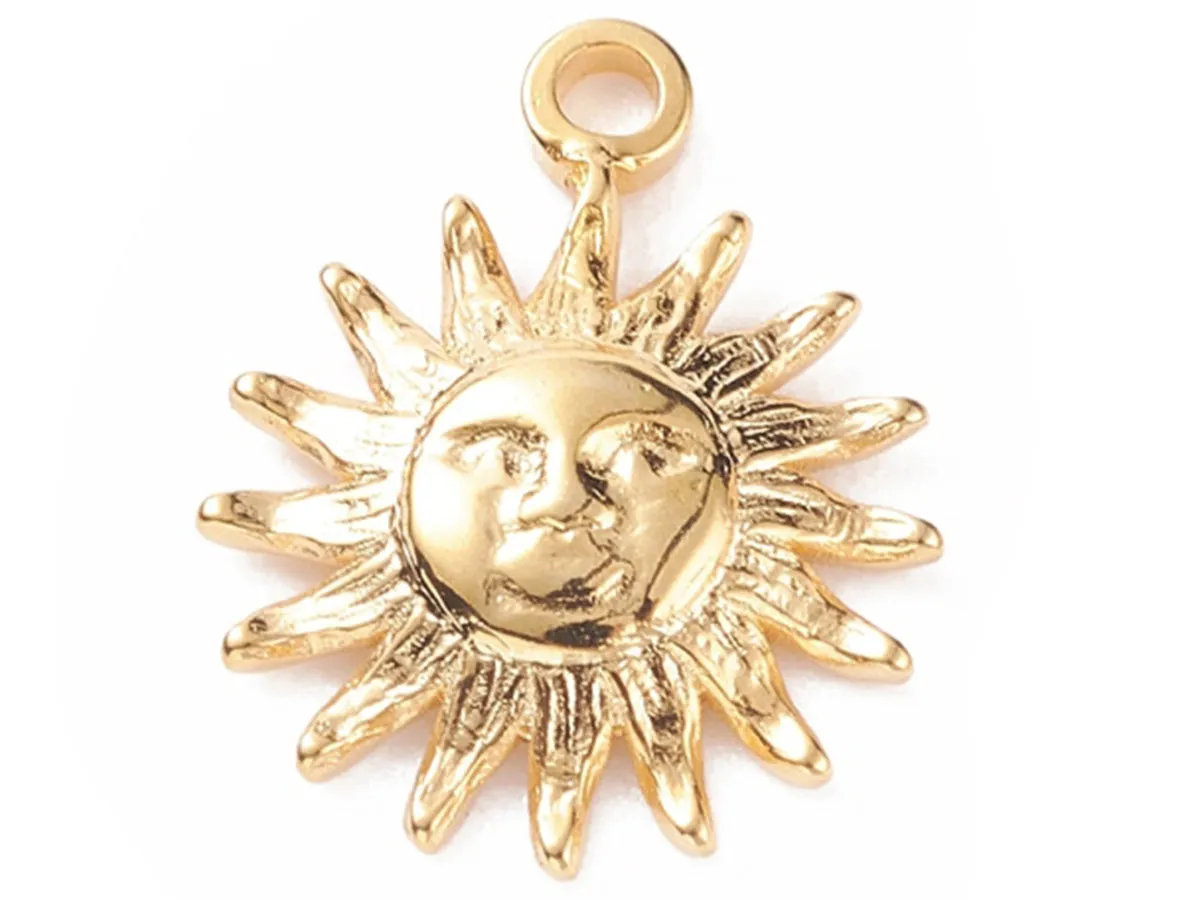 La Petite Epicerie bedel zon rvs goud 14,5 mm per stuk