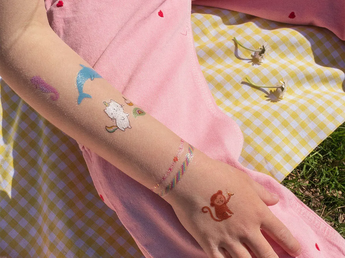 La Petite Epicerie Cute Animals plaktattoo neon 40 stuks