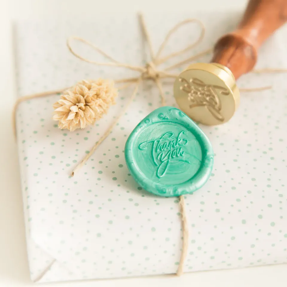 Jessy at Sea Thank You wax stempel 25 mm bedankje