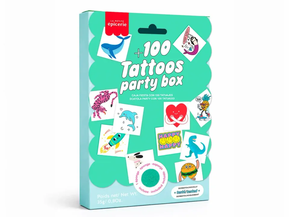 La Petite Epicerie Party Box tattoos 100 stuks kind