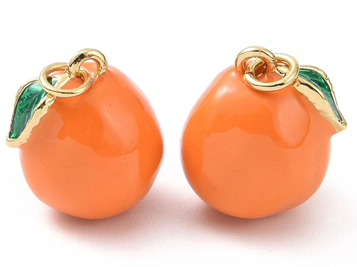 La Petite Epicerie bedel sinaasappel goud emaille per stuk