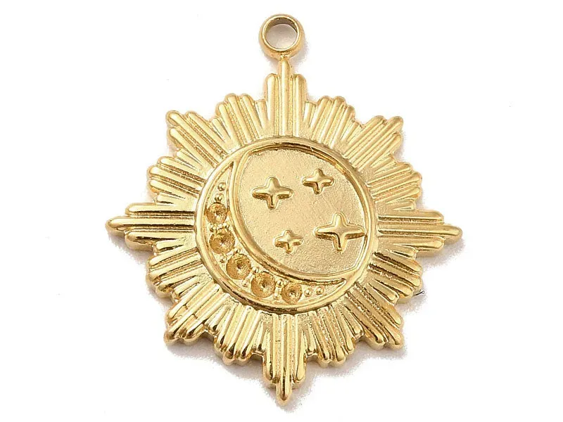 La Petite Epicerie Soleil Ster Astro hanger goud 21 x 18 mm