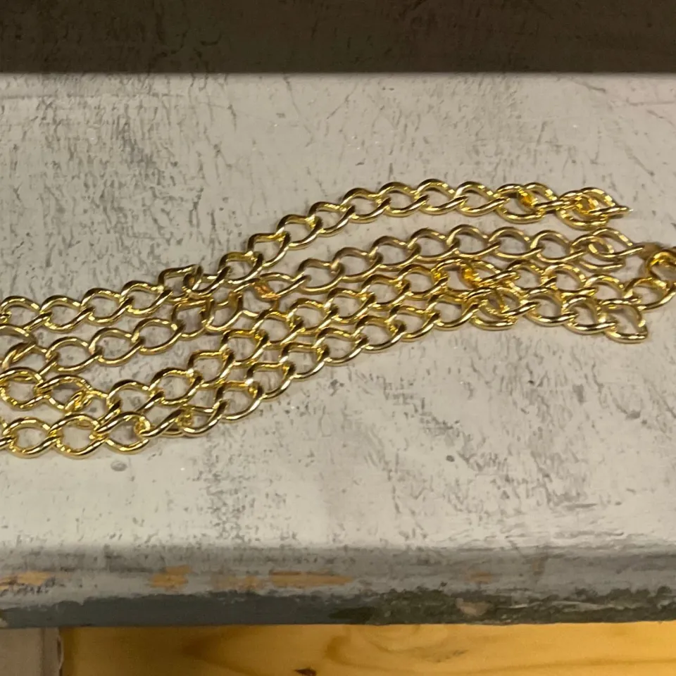 Leather House Golden Channel Chain 1 meter tasketting goud
