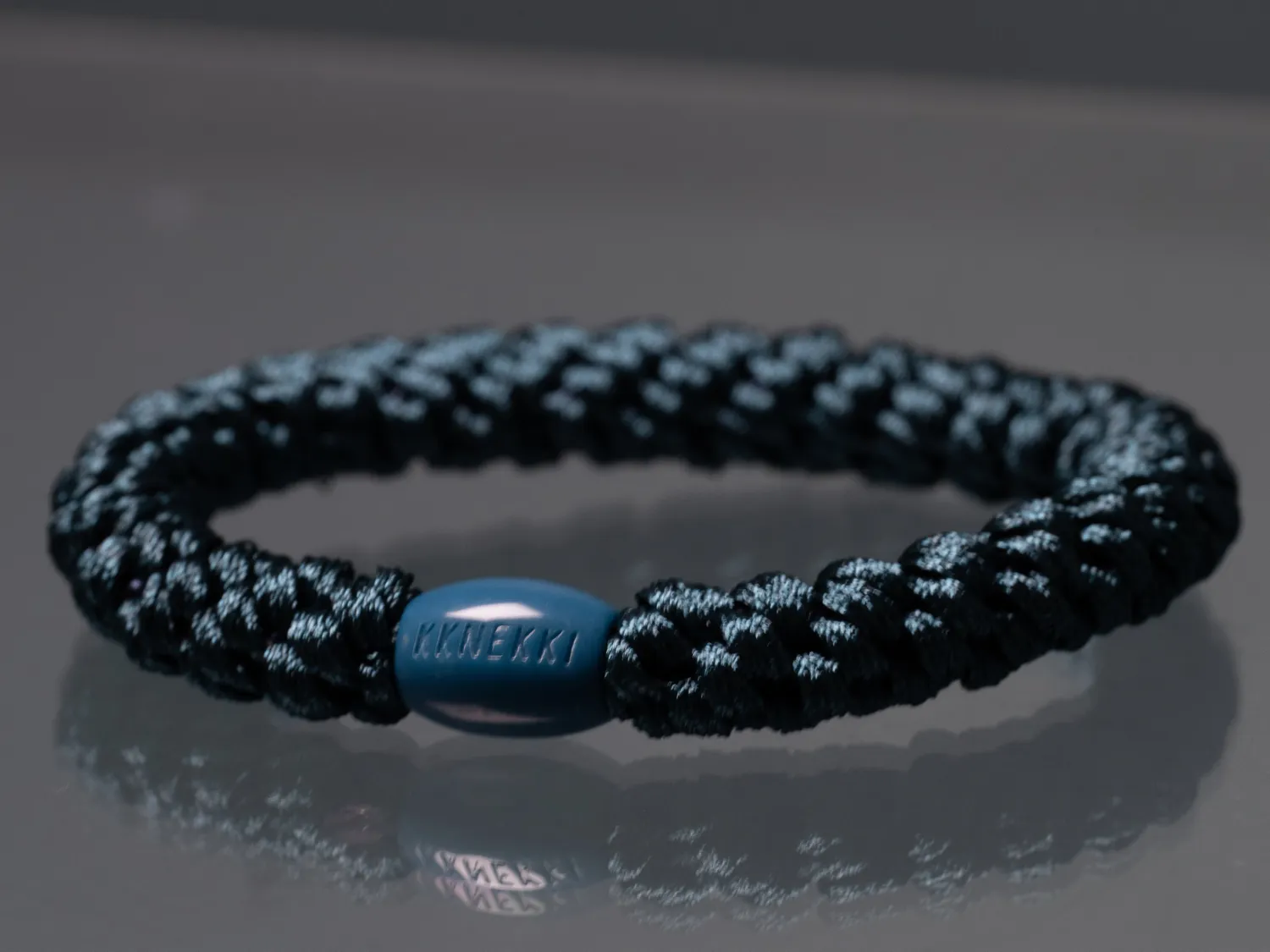 Kknekki Slim Marine Pailleté haarelastiek glitter donkerblauw