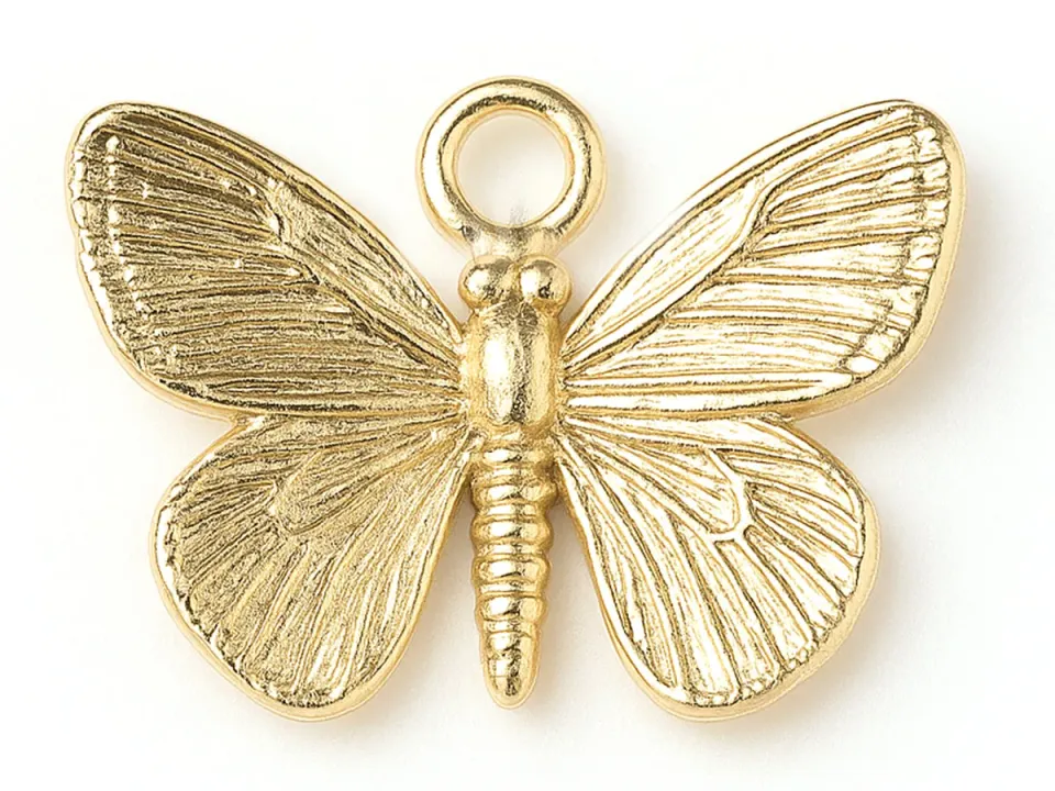 La Petite Epicerie Papillon vlinder bedel goud 1 cm