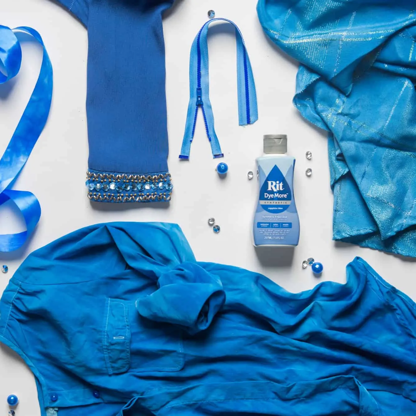 Rit DyeMore Sapphire Blue textielverf synthetisch blauw