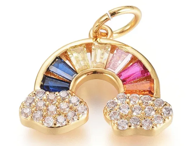 La Petite Epicerie Regenboog bedel strass goud 11,5 mm