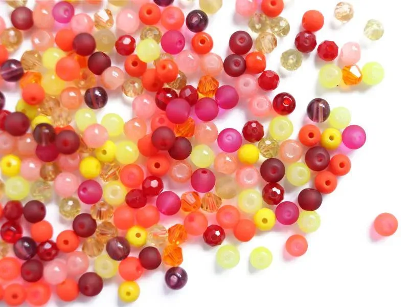 La Petite Epicerie ronde glaskralen 4 mm oranje 20 gram