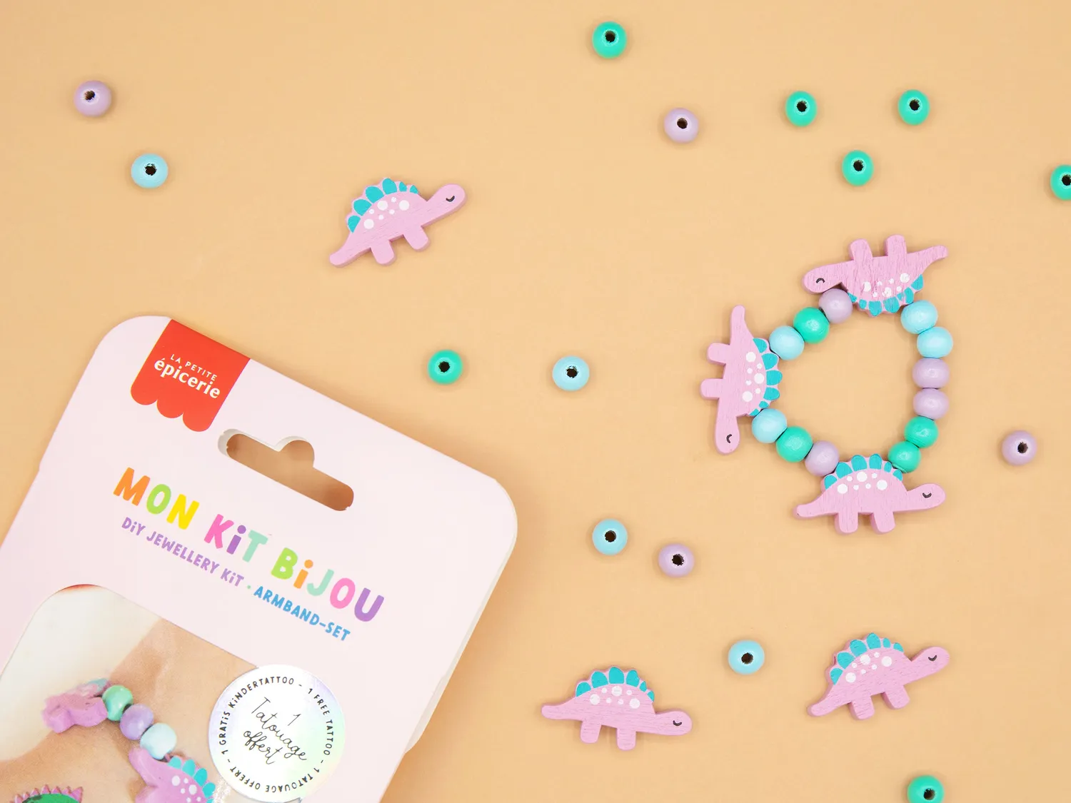 La Petite Epicerie Mon kit bijou dinosaurus armband kinderen hout