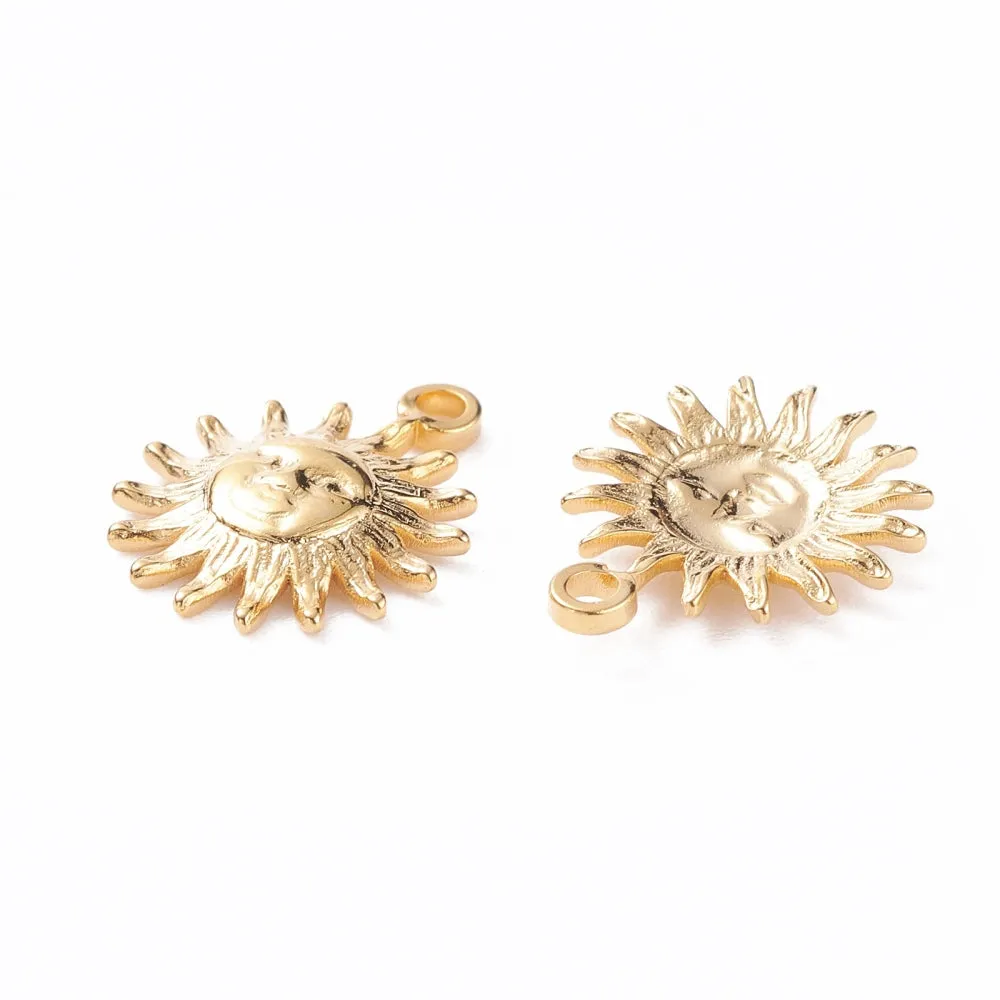 La Petite Epicerie bedel zon rvs goud 14,5 mm per stuk