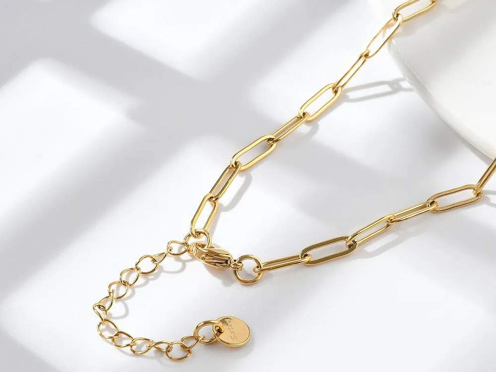 La Petite Epicerie Paperclip ketting goud 41,5 cm RVS
