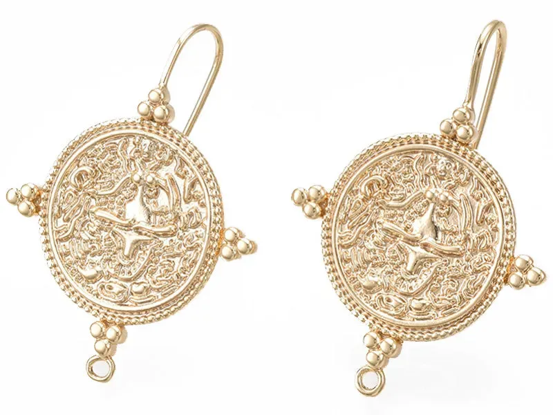 La Petite Epicerie medaillon oorbelhaken goud 18K 1 paar