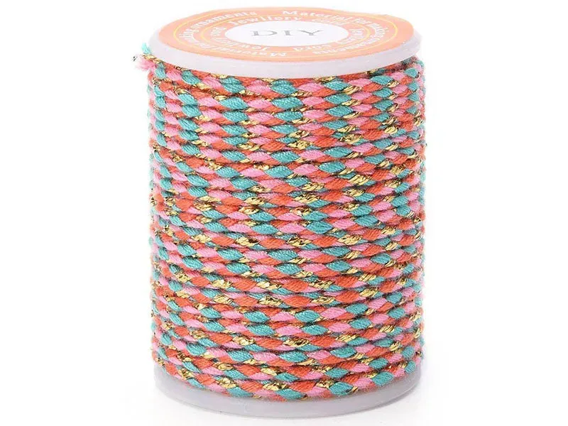 La Petite Epicerie Katoenen koord 4 m oranje roze blauw goud