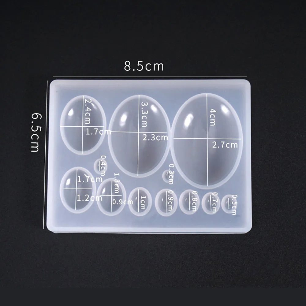 Bijounique 57 cabochons ovaal mal siliconen 12 maten